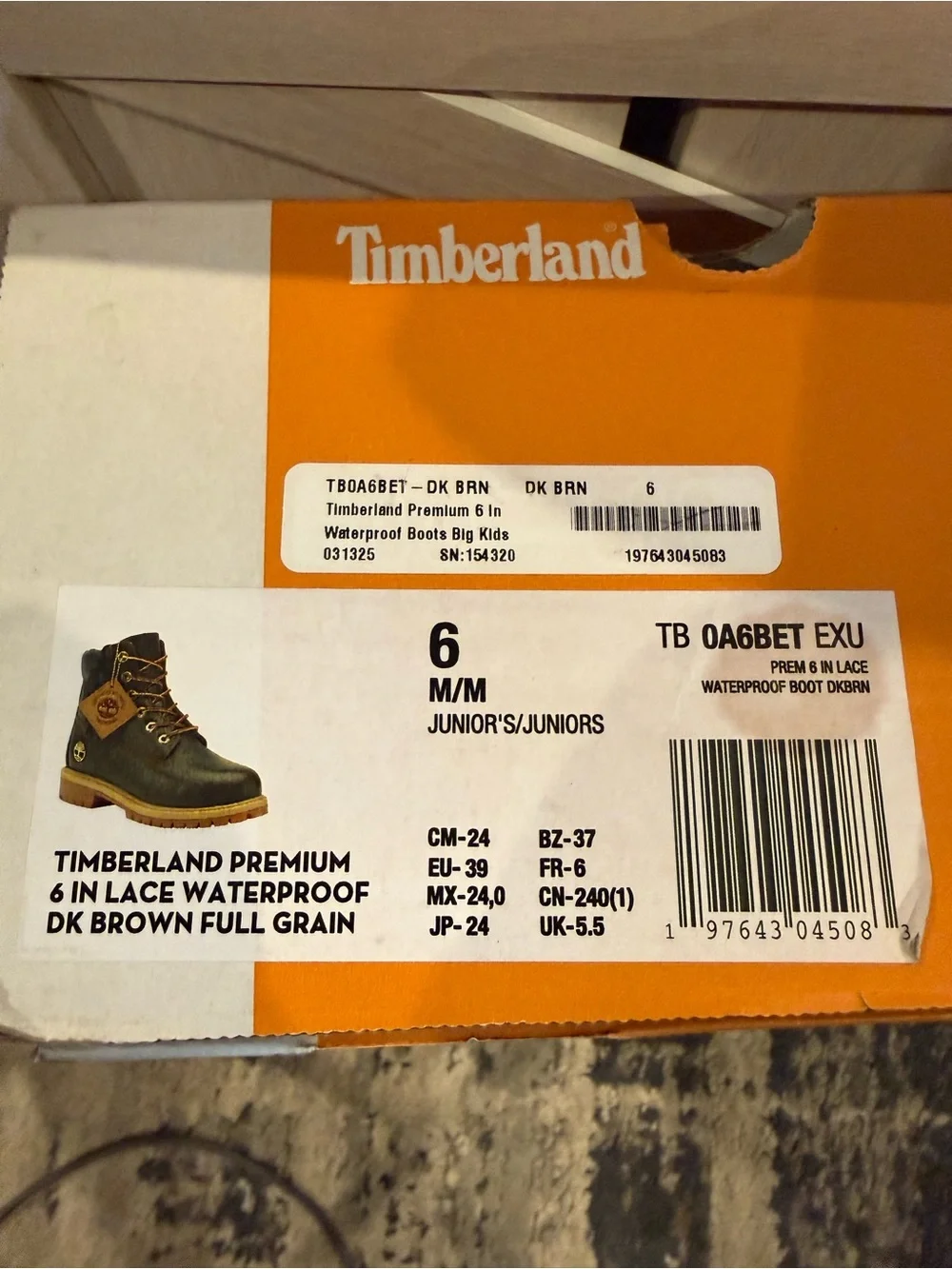Timberland Brown Leather Men's Lace-Up Work Boots with Yellow Accent Laces